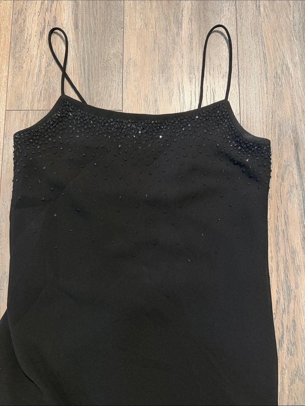 Jump Black Asymmetrical Dress with Sequins made in USA